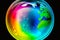 An image of colorful globe with the earth in it. global warming ozone holes greenhouse effect. Generative AI