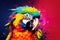 Image of colorful macaw parrot. Birds, Wildlife Animals, Generative AI, Illustration