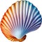 an image of a colorful seashell. Ai-Generated