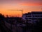 Image of construction site in Augsburg during sunset