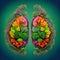 The image could depict a pair of lungs made from flowers and plants