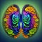 The image could depict a pair of lungs made from flowers and plants