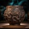 Image created from AI, jade water jar carved with a Chinese dragon