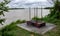 Image of the crematorium on the river bank. A wonderful view of the river nature of Bangladesh