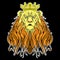 Image of crowned lion on black