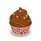 Image of cupcake with chokolate cream