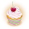 Image of cupcake with cream and cherry