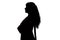 Image of curvy woman\'s silhouette in profile