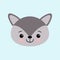 The image of cute little wolf in cartoon style. Vector children s illustration