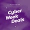 Image of cyber week deals text on purple background