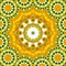 Image of dandelion and camomile white, yellow and green spring Kaleidoscope