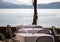 Image of decorated restaurant table on a terrace with view on lago maggiore