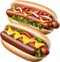 Image of Delicious-looking Hot Dogs. AI-Generated.