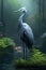 Image of demoiselle crane foraging in the forest, Bird, Wildlife Animals., Generative AI, Illustration