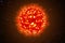 An image of a detailed sun in space. Star, solar storm. The power of the sun in the space with Plasma Background. 3d illustration