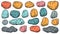 Image of different stones. Set of isolated stones for your design