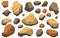 Image of different stones. Set of isolated stones for your design