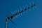 Image of a digital terrestrial television antenna on blue background