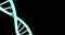 Image of dna strand spinning with copy space over black background