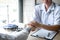 Image of doctor holding patient`s hand to encourage, talking with patient cheering and support