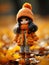 an image of a doll wearing an orange coat and boots