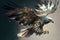 Image of an eagle flaps its wings. Birds. Wildlife Animals. Illustration, generative AI