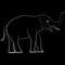 Image elephant outline white standing graphics design