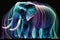 An image of an elephant surrounded by other colors, in the style of translucent resin waves. Generative AI