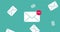 Image of emails with number 1092 scattered over green background