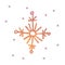 image with an enlarged isolated painted snowflake