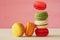 Image of falling colorful macaron