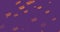 Image of falling hot dogs icons on purple background