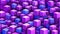 This image features a 3D rendered pattern of numerous cubes in varying shades of purple and blue.