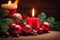 image features a burning red candle, its flame dancing with a warm and inviting glow of christmas