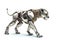 Image of a female lion modified into a robot on a white background. Wildlife Animals. Illustration, Generative AI