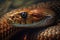 Image of a ferocious snake head. Reptile. Animals. Illustration. Generative AI