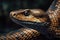 Image of a ferocious snake head. Reptile. Animals. Illustration. Generative AI