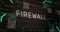 Image of firewall over green integrated circuit on black background