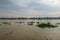 Image of flood on the Ganges river after heavy rain in West Bengal of India
