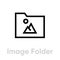 Image folder picture icon. Editable line vector.