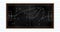 Image of football game strategy drawn on black chalkboard against white lined paper background