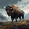 Image of formidable bison. Wildlife Animals. Illustration, Generative AI