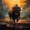 Image of formidable bison. Wildlife Animals. Illustration, Generative AI