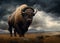 Image of formidable bison. Wildlife Animals. Illustration, Generative AI