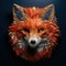 Image of fox face is carefully crafted on a clean background. Wildlife Animals. Illustration, Generative AI