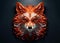 Image of fox face is carefully crafted on a clean background. Wildlife Animals. Illustration, Generative AI