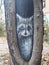 Image of fox painted on tree trunk