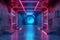 Image Futuristic 3D spaceship tunnel corridor gate, sci fi abstract background