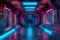 Image Futuristic 3D spaceship tunnel corridor gate, sci fi abstract background