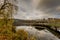 Image of a gazebo in the middle of the Doyards Lake and ducks swimming